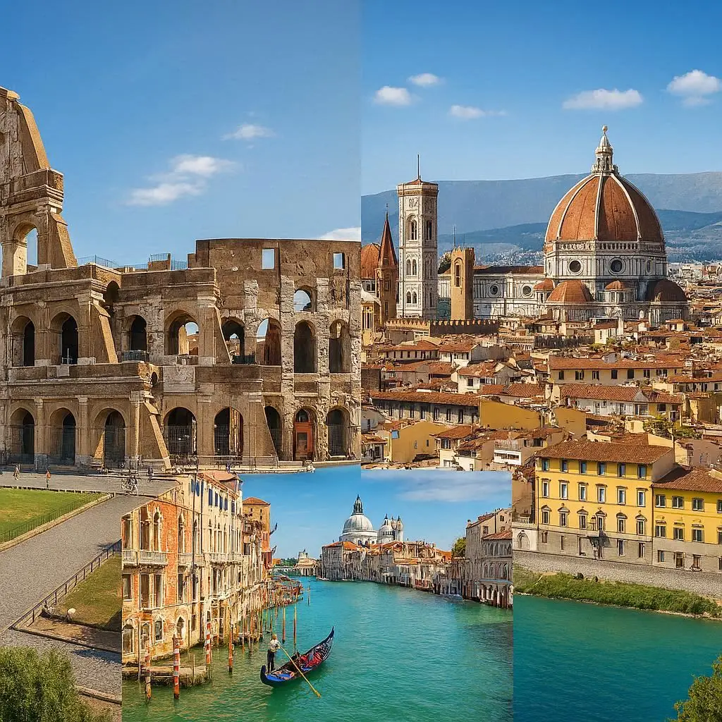 Italy travel guide for first-time visitors exploring cities and countryside Rome, Venice, Florence, and Amalfi Coast attractions Italian cuisine, cultural experiences, and scenic views Iconic landmarks and hidden gems for travelers